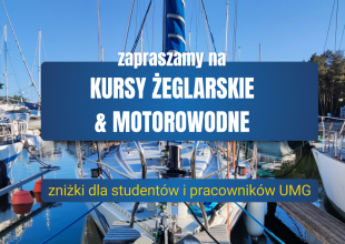 Grafika zapraszająca na kursy żeglarskie