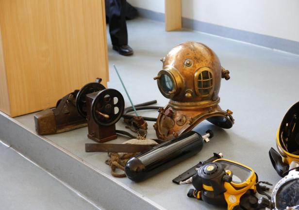 Prace podwodne, czyli prezentacja wybranego sprzętu nurkowego, fot. Katarzyna Okońska Prace podwodne, czyli prezentacja wybranego sprzętu nurkowego.