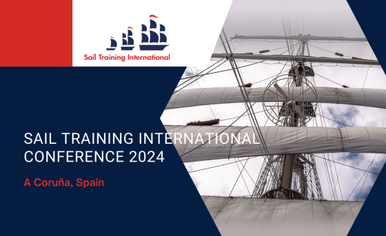 Plansza z tytułem Sail Training International Conference 2024