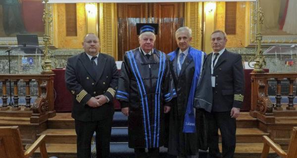 dr inż. Piotr Jankowski,  prof. Janusz Mindykowski, prof. Alexandru Salceanu, laudator, członek Awarding Committee, dr inż. Romuald Maśnicki